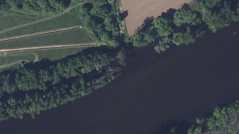 Vue aérienne : Plage de la Dordogne