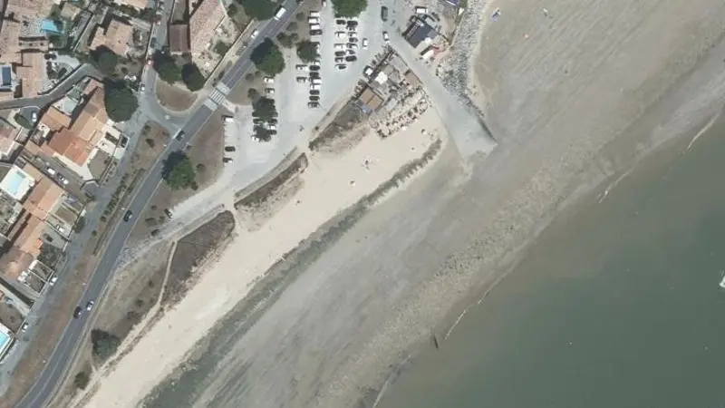 Vue aérienne : Plage Sud - la Chaussee