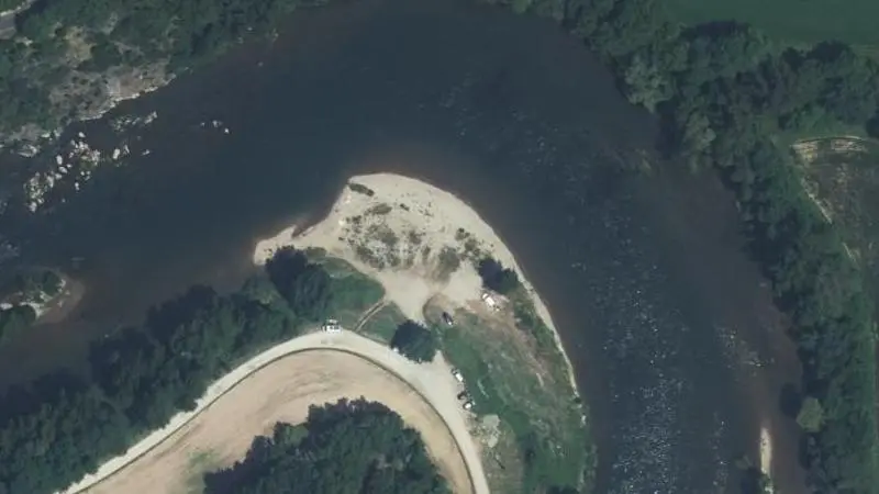 Vue aérienne : Baignade du Roc Blanc