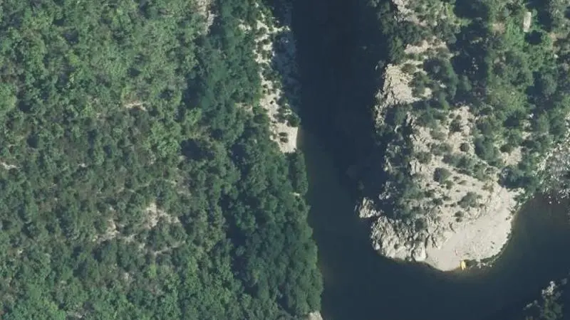 Vue aérienne : Plage du Chassezac
