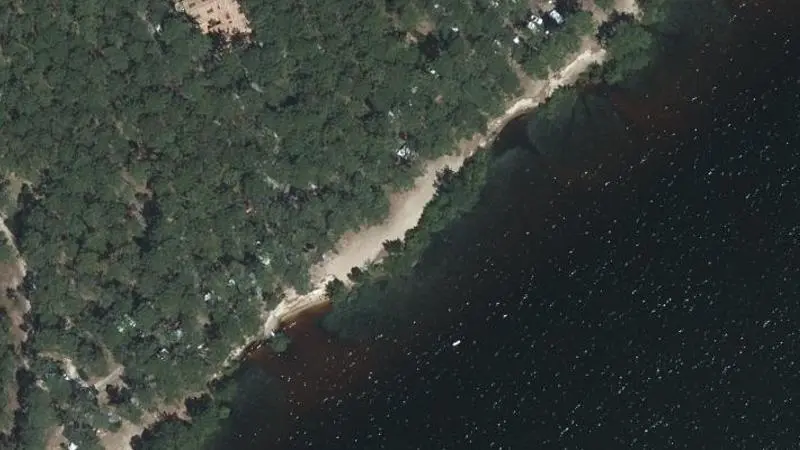 Vue aérienne : Plage du lac de Lacanau