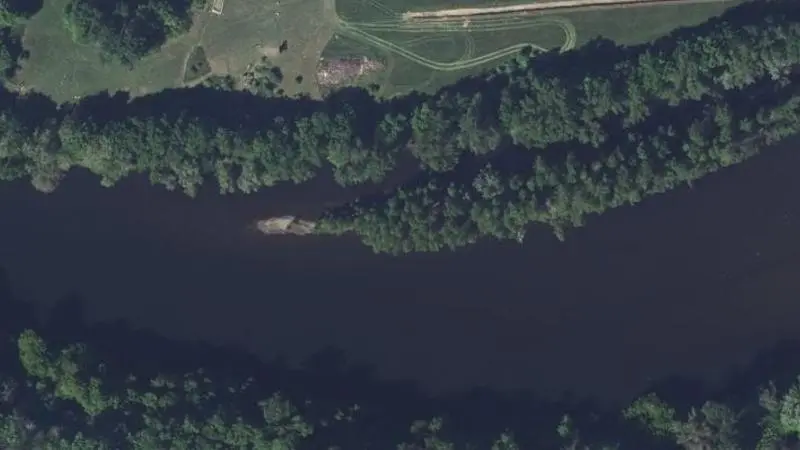 Vue aérienne : Plage de la Dordogne