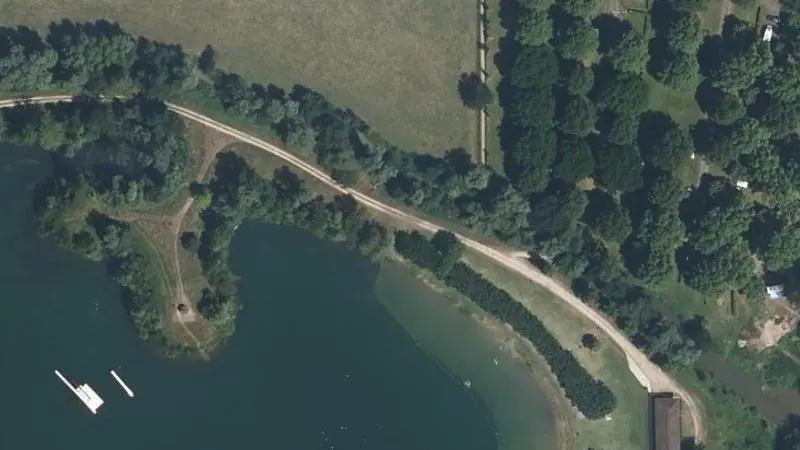 Vue aérienne : Plan d'eau des Sablons