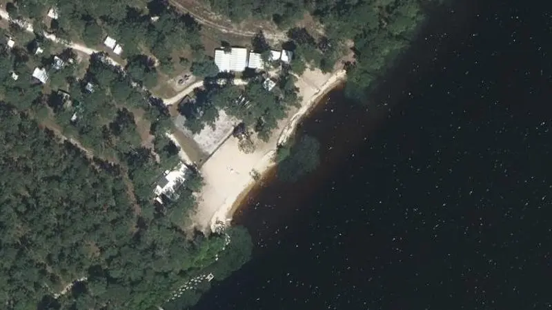 Vue aérienne : Plage du lac de Lacanau