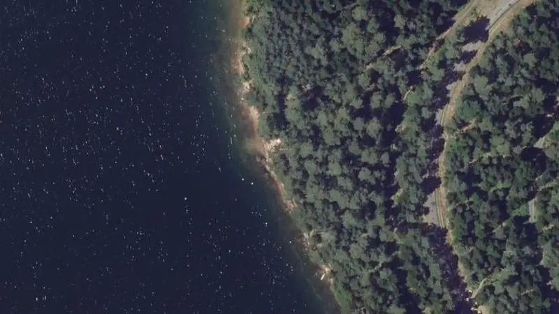 Vue aérienne : Plage naturiste FFN