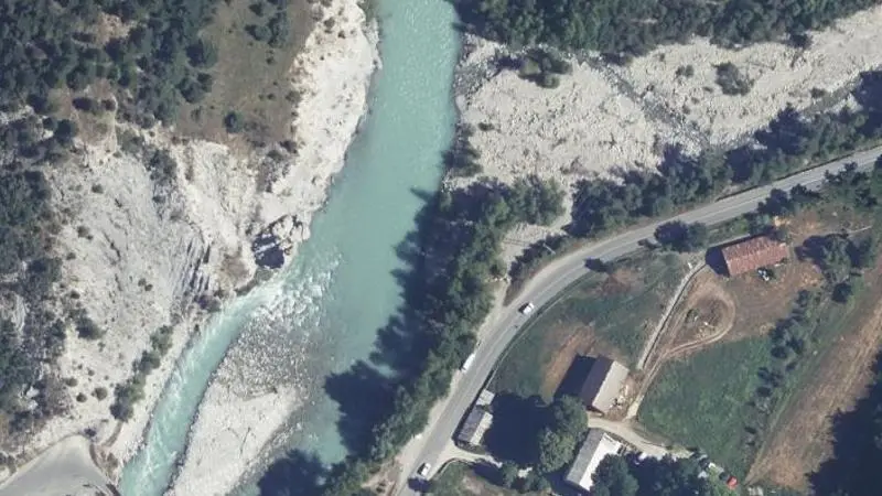 Vue aérienne : Plage de la Durance