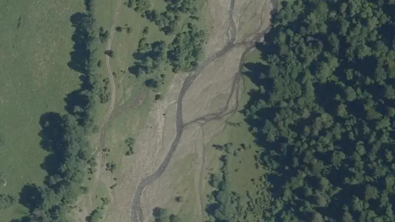 Vue aérienne : Plage du ruisseau du Pla d'Arsoué