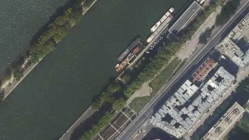 Vue aérienne : Bras de Grenelle