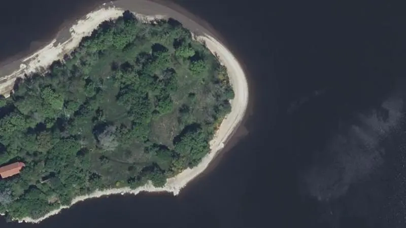 Vue aérienne : Plage du lac de Grangent