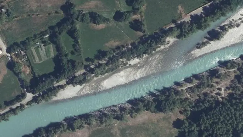 Vue aérienne : Plage de la Durance