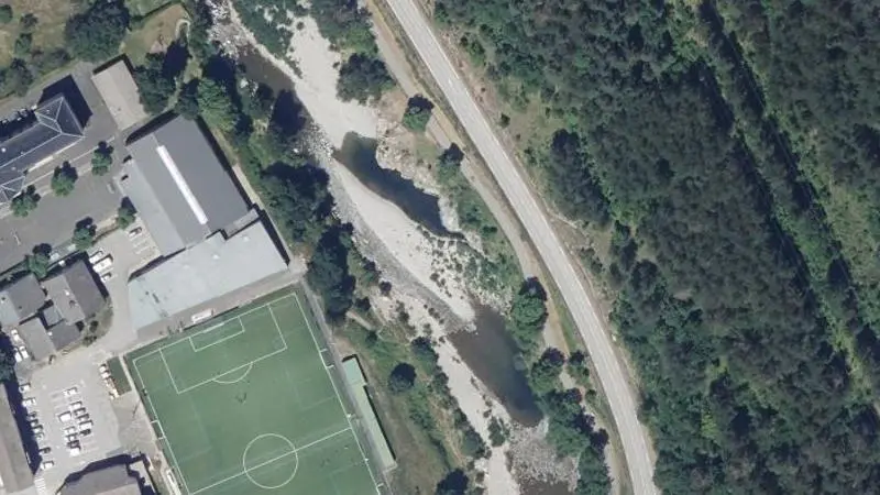 Vue aérienne : Plan d'eau de Florac