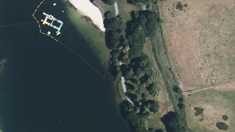 Vue aérienne : Base de Loisirs Vittefleur Lac de Caniel