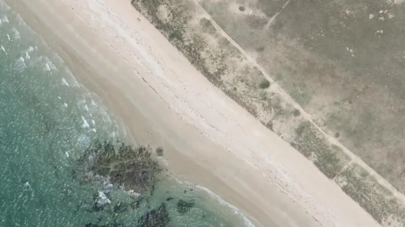 Vue aérienne : Plage de Kervegan