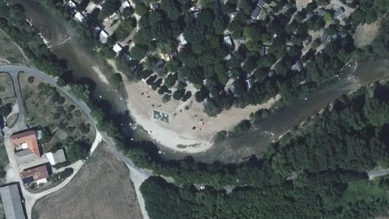 Vue aérienne : Plage de la Dourbie