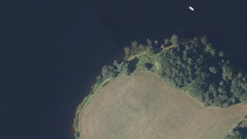Vue aérienne : Plage du lac de Vassivière
