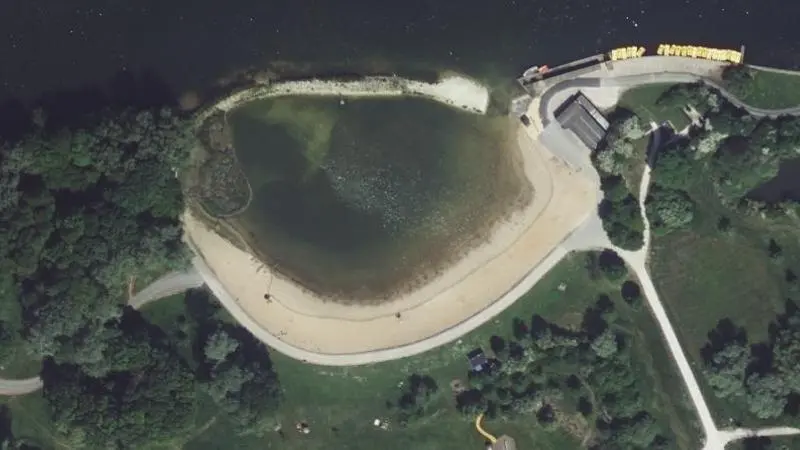 Vue aérienne : Base des Pres du Hem - Baignade