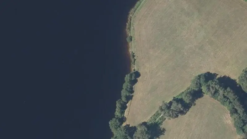 Vue aérienne : Plage du lac de Vassivière