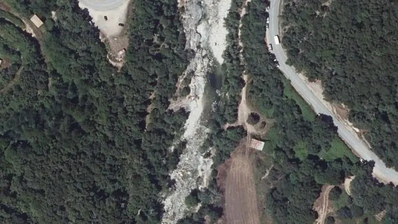 Vue aérienne : Baignade de l'u Liamone