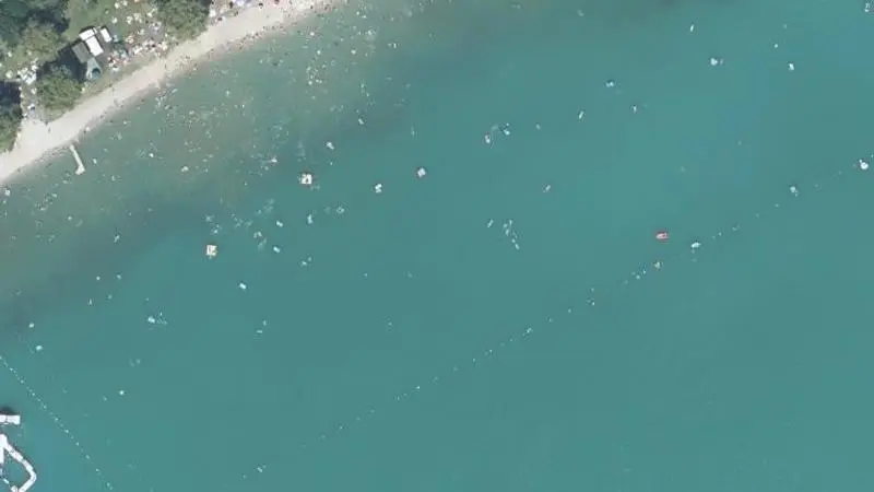 Vue aérienne : Baignade de Bassin des Mouettes