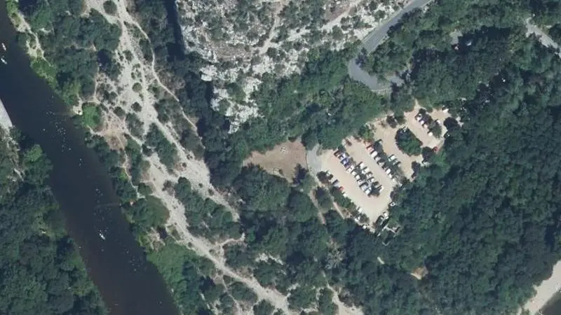 Vue aérienne : Plage du Chassezac