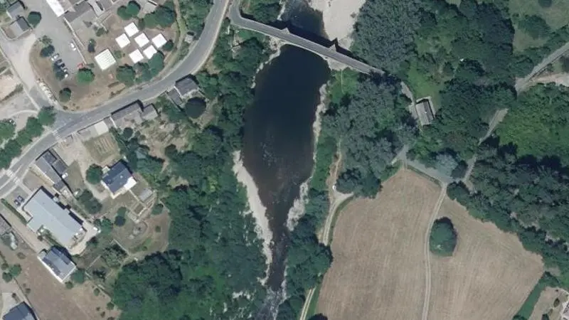 Vue aérienne : Pont d'Ispagnac
