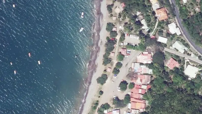 Vue aérienne : Anse Caraibe