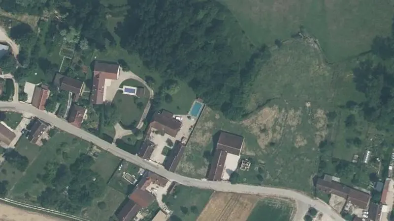 Vue aérienne : Baignade de la Noue de Prix