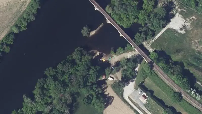 Vue aérienne : Plage de la Dordogne