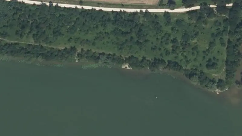 Vue aérienne : Plage de la Saône