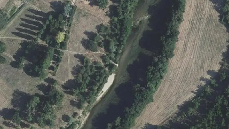 Vue aérienne : Pyramides