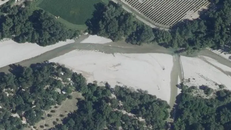 Vue aérienne : Camping des Trois Rivieres