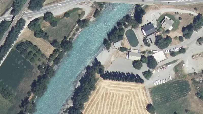 Vue aérienne : Plage de la Durance