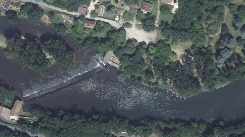 Vue aérienne : Plage de l'Aveyron