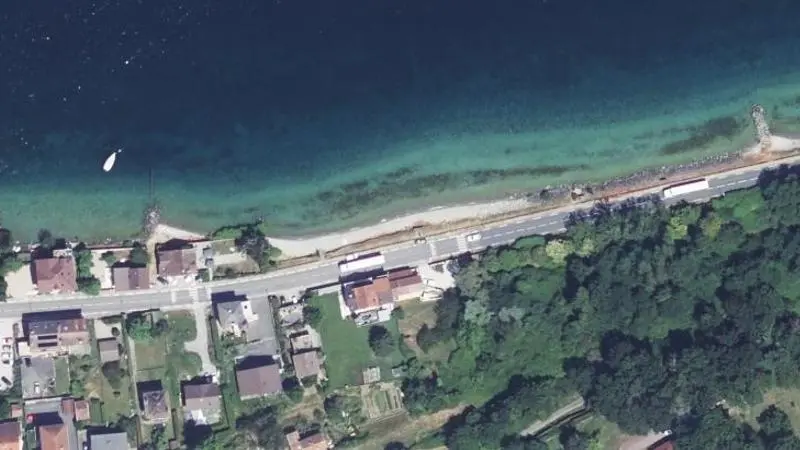 Vue aérienne : Plage du Léman
