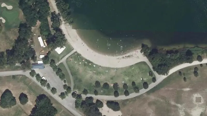 Vue aérienne : Miribel-Plage du Fontanil