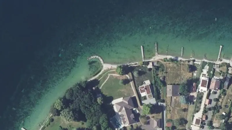 Vue aérienne : Plage du Léman