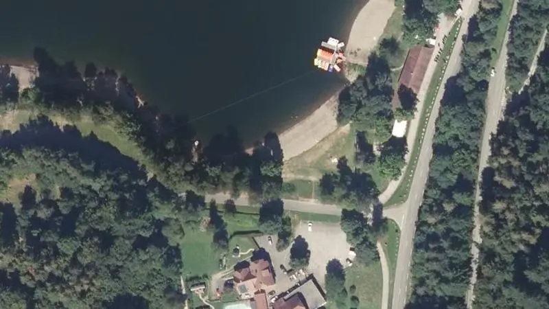 Vue aérienne : Plage du lac de Kruth-Wildenstein