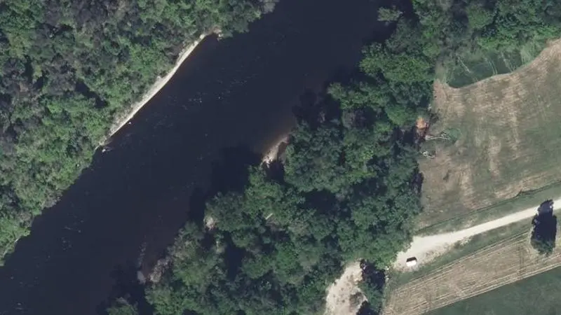 Vue aérienne : Plage de la Dordogne