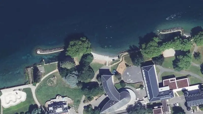 Vue aérienne : Plage du Léman