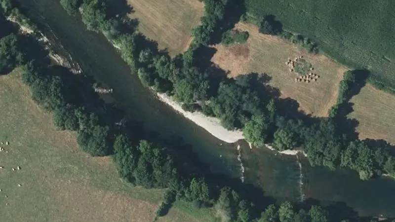 Vue aérienne : Plage du gave d'Oloron