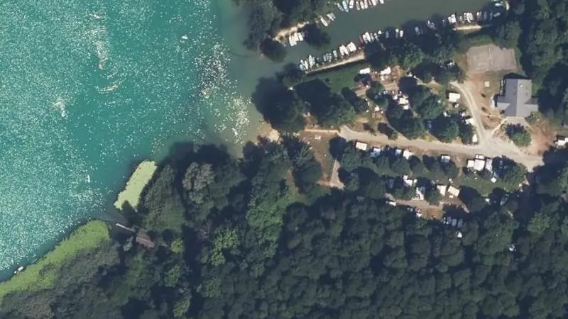 Vue aérienne : Plage Camping Gcu