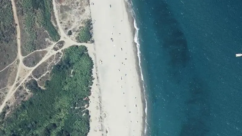 Vue aérienne : Plage naturiste du Bocal du Tech