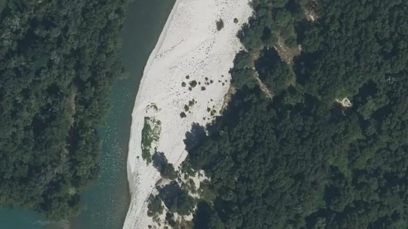 Vue aérienne : Plage du Vieux Rhône