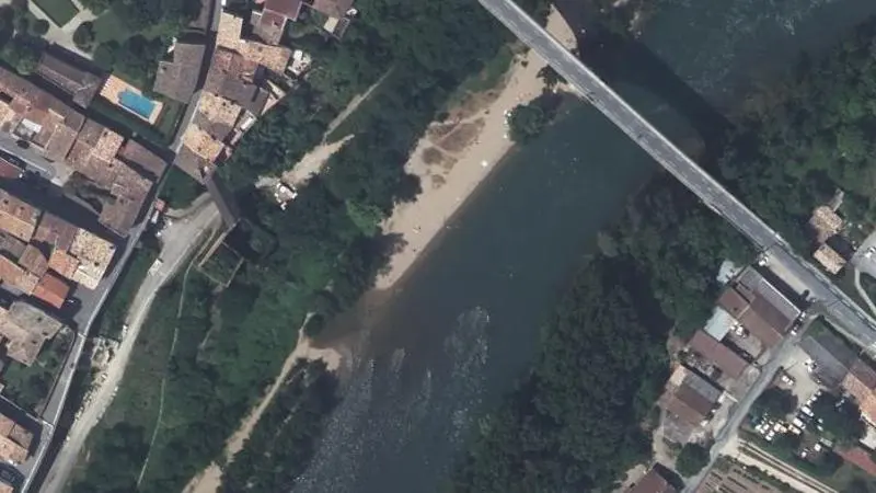 Vue aérienne : Plage de Rabastens
