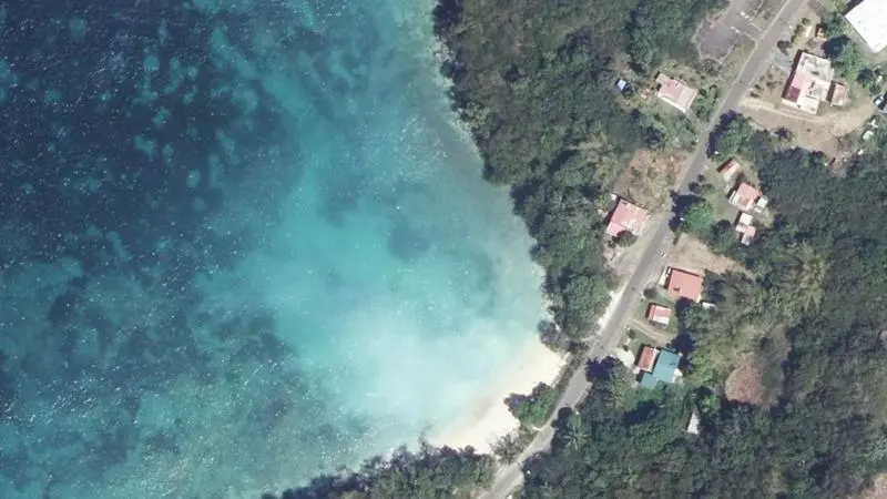 Vue aérienne : Anse Bambou