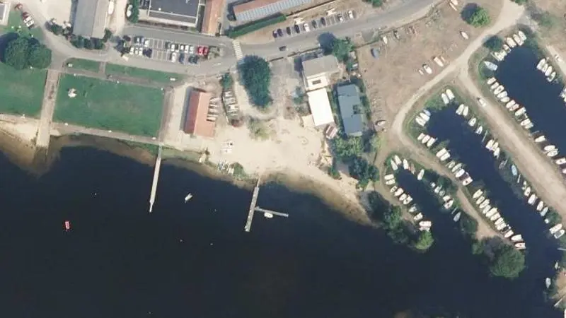 Vue aérienne : Plage du lac de Biscarrosse et de Parentis
