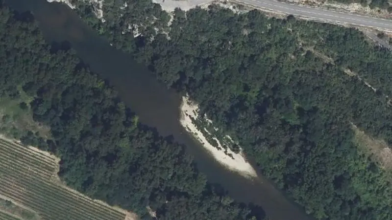 Vue aérienne : Plage de la Cèze