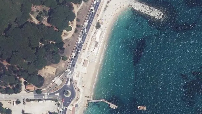 Vue aérienne : Plage la Croisette