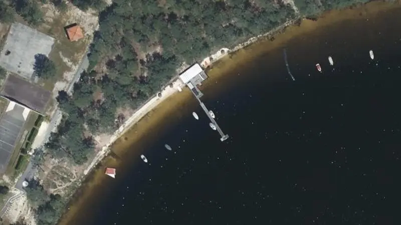 Vue aérienne : Plage du lac de Carcans