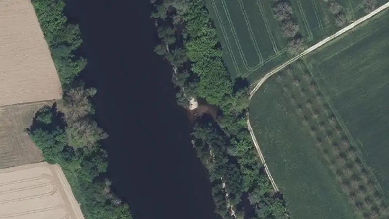 Vue aérienne : Plage de la Dordogne